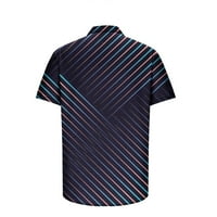 Daqian мъжки поло ризи клирънс Мъжки геометрична риза 3D Не позициониране Редовно отпечатани къси ръкави риза за ревера модна ежедневна плажна риза топ блуза ризи за мъже Просвещение ВМС 16