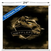 Хари Потър-герб на Хафълпаф магически плакат за стена с дървена магнитна рамка, 22.375 34