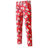 Symoid Mens Ress Pants- Празник на ежедневни панталони тънък панталон панталон Коледни костюми панталони червени xl