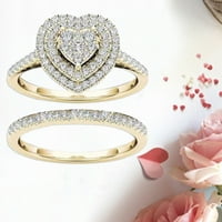 Поставете пръстен декоративна сплав Сърце във формата на кристан Жените булчински пръстен за сватба