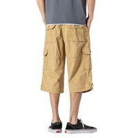 Menscapris Clearance Cargo Pants плюс размер панталони с размер Bib Coatall с джобове Изрязани панталони Мъжки голф шорти мъжки ежедневни панталони, кафяви, 4xl