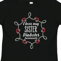 Inktastic обичам сестра си диабет за осведоменост за осъзнаване на дете или тениска за момиче