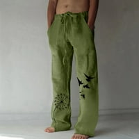 Wefuesd мъжки ежедневни панталони мъжки и плътни цветни ежедневни панталони японски спортни тънки панталони краката мъжки панталони зелени m