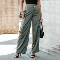 Жени ежедневни товарни джобове твърди цветни панталони на открито туристически панталони Армия зелено s