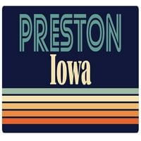 Preston Iowa винил стикер за стикер ретро дизайн