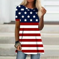 Zeceouar американска флаг риза върхове жени 4 юли тениски патриотични тийнейджъри модна жена причинно