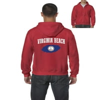 Мъжки суичър с пълен цип пуловер - Вирджиния Бийч