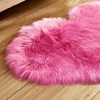 Сърце във формата на сърце анти -шарка с площ плюшен килим хол спалня зона за килим плътно цвят - тъмно розово