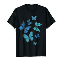 Синя морфо пеперуда рояк Lepidoptera любител на тениската ентомолог