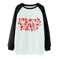 Riforla Valentines Day дамски ежедневни екипажи с дълъг ръкав с врата отпечатани пуловер