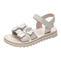 Бебешки сандали Лято на открито затворен пръст с мек гумен плаж принцеса плоска прости елегантни катуонни обувки за момичета