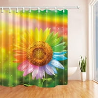 Цветна слънчоглед под слънчев полиестер тъкан за баня за баня завеса за душ