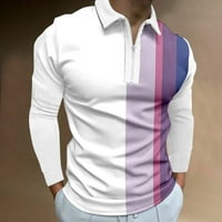Мъжки поло ризи поло райета отпечатана тениска отхвърлете яката с дълъг ръкав тениска тениска мъжки ежедневни есен 3xl