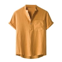ЮНМИК Мъжки клирънс Мъжка Мода Случайни Мъжки хлабав блуза дишаща Къс ръкав завой надолу яка градиент риза лято