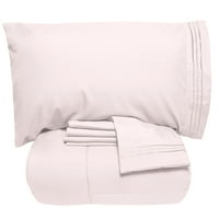 Луксозно легло в чанта надолу алтернативен утешител и комплект чаршафи-бледо розово-Кинг