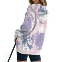 Якета Umitay за жени модни ежедневни отпечатани суичър с дълъг ръкав с джобно жилетка яке с цип качулка палто