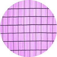 Ahgly Company Indoor Round Solid Purple Modern Area Rugs, 5 'кръг