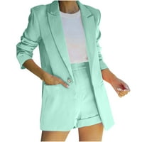 Клирънс блейзър якета за жени с дълъг ръкав отворена предна жилетка работа Офис Бизнес блейзъри случайни монтирани костюм палта
