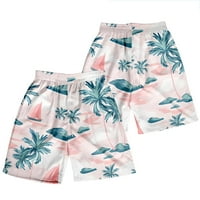 Небрежни къси панталони за мъже летни шорти за теглене с джобове Небрежно свободно прилепване на хавайски плаж шорти момче шорти