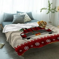 Носбей Начало Коледа фланел руно хвърлят одеяло, Коледа гном с подарък черно и червено биволско Каре, лек мек уютен легло хвърля за диван диван