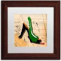 Търговска марка изобразително изкуство велур петата зелен платно изкуство от Родерик Стивънс, бял мат, дърво рамка
