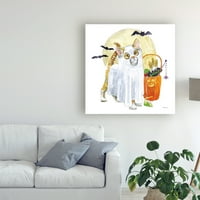 Търговска марка изобразително изкуство 'Хелоуин домашни любимци срещу' платно изкуство от Бет Гроув