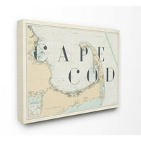 Ступел индустрии Кейп Код Плаж Реколта карта дума дизайн платно стена изкуство от Дафне Полсели