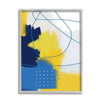 Ступел индустрии смели живи форми Модерен синьо Жълт Абстрактен колаж, 20, дизайн от градски Богоявление