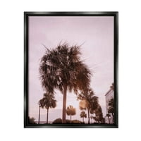 Ступел индустрии тропически Палмово дърво лятна ваканция курорт фотография снимка джет черно плаваща рамка платно печат стена изкуство, дизайн от Дженифър Ригсби