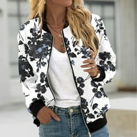 Deagia Womens Fall Jacket Full Zip яке за ежедневно модно отпечатано джобно палто с цип с леко тегло XL #10