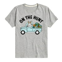 Незабавно съобщение - на камиона за лов - графична тениска с малко дете и младежки
