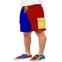 Avamo Men Classic Fit Color Block Summer Short Sweatpants Straight Leg Casual Bottoms Drawstring Holiday Sport Mini панталони с джобове