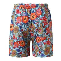 Wofedyo Men's Pants Mens Spring Leisure Vacation Party Beach Hawaii Print Laceup Shorts Мъжки суитчани