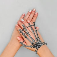 Черепна гривна за скелет с скелет ръчна гривна с пръстени с пръсти на черепа с пръсти