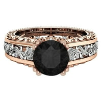 Дамски пръстен сплав покритие 14к розово злато цвят разделяне пръстен бижута подарък в