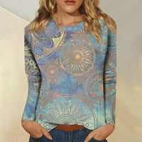 Фетални Ризи С Дълъг Ръкав За Жени Сладък Печат Графични Тениски Блузи Ежедневни Плюс Размер Основни Върхове Пуловер