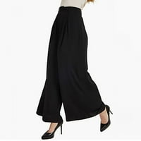 Женски панталони жени удобни модни еластични високи талия небрежни панталони с дълги ежедневни панталони за жени