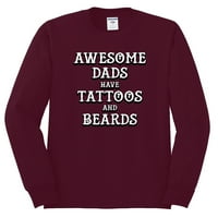 Wild Bobby, страхотни татковци татуировки и бради, ден на бащата, мъже с дълъг ръкав, маронен, хх-голям
