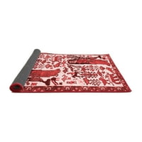 Ahgly Company Indoor Square Animal Red Traditional Reave Rugs, 5 'квадрат
