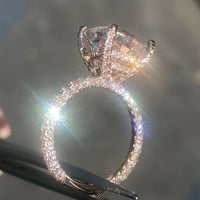 Duhgbne ярки цирконийски пръстени за жени уникални три страни сватбен пръстен