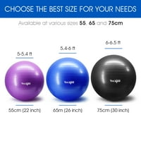 Да4всички йога топка за упражнения с помпа-анти-пръсване и допълнително дебела стабилност топка баланс топка фитнес топка-малка йога топка