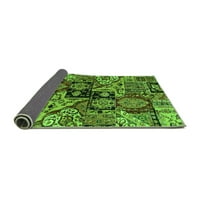 Ahgly Company Indoor Rectangle Abstract Green Modern Area Rugs, 3 '5'
