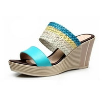 Feiboyy летни сандали наклонени цветове на петата, съвпадащи с големи удобни женски обувки