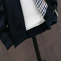 Зимни палта Leey-World за мъже Пълно с цип жилетка с цип жилетка Slim Fit Cable Witted Stand Collar Dowert