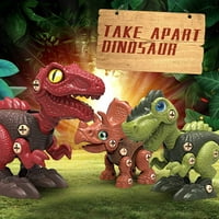 Отделете динозавър играчки Дино сграда играчка комплект с Динозавър яйца и отвертка за момчета момичета, Велосираптор