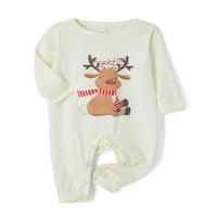 Коледно семейно съвпадение на пижама комплект възрастни деца бебешки елени отпечатани върхове+карирани панталони спални дрехи нощни дрехи