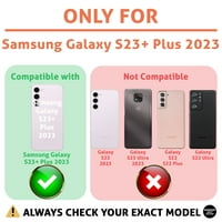 TalkingCase Slim Phone Case, съвместим за Samsung Galaxy S23+ Plus, бял мраморен печат, лек, гъвкав, САЩ
