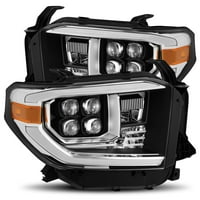 14- Toyota Tundra LED Проекторни фарове Планки Стил Дизайн Matte Black W Activation Light и DRL