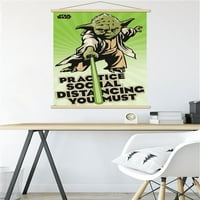 Star Wars: Saga - Yoda Social Distancing Poster с магнитна рамка, 22.375 34