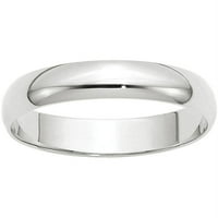 Най -доброто злато 14kw LTW половин кръгъл пръстен, бял - размер 12